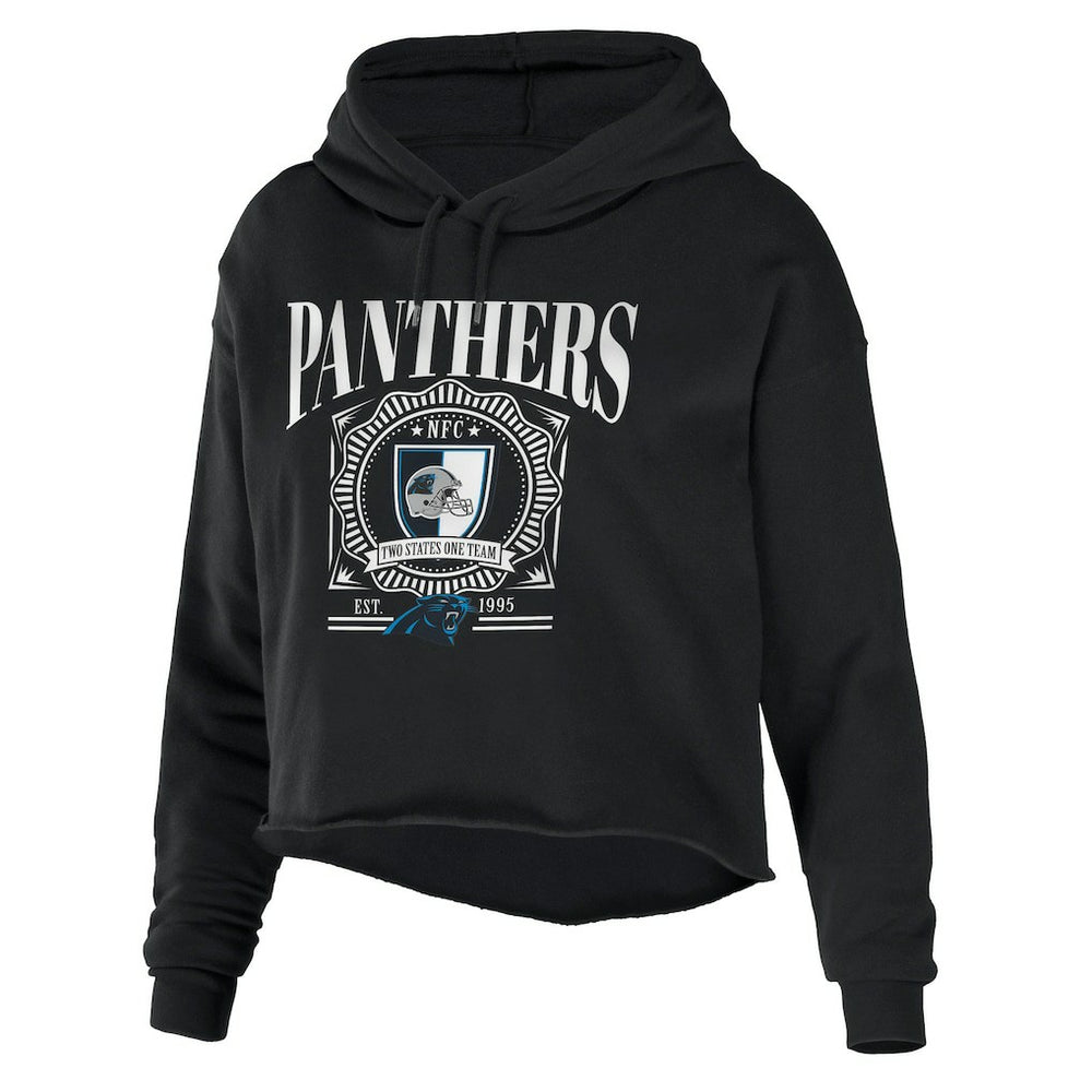 Carolina Panthers  WEAR by Erin Andrews Women's Cropped Sponge Fleece Pullover Hoodie