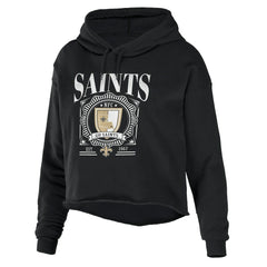 New Orleans Saints  WEAR by Erin Andrews Women's Cropped Sponge Fleece Pullover Hoodie