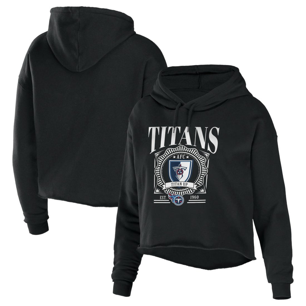 Tennessee Titans  WEAR by Erin Andrews Women's Cropped Sponge Fleece Pullover Hoodie