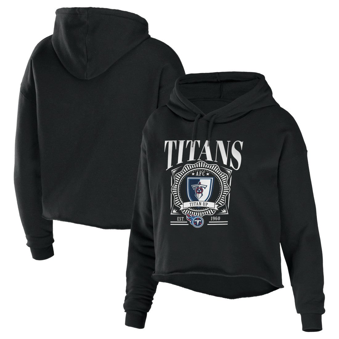 Tennessee Titans  WEAR by Erin Andrews Women's Cropped Sponge Fleece Pullover Hoodie