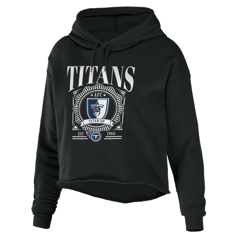Tennessee Titans  WEAR by Erin Andrews Women's Cropped Sponge Fleece Pullover Hoodie