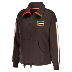 Cleveland Browns  WEAR by Erin Andrews Women's Logo Stripe Half-Zip Top