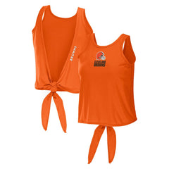 Cleveland Browns  WEAR by Erin Andrews Women's Open Back Twist Tie Tank Top