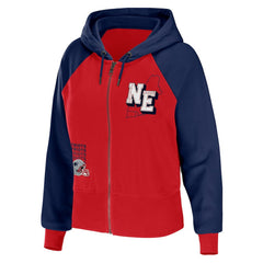 New England Patriots  WEAR by Erin Andrews Women's Colorblock Lightweight Full-Zip Hoodie