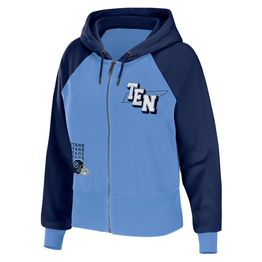 Tennessee Titans  WEAR by Erin Andrews Women's Colorblock Lightweight Full-Zip Hoodie