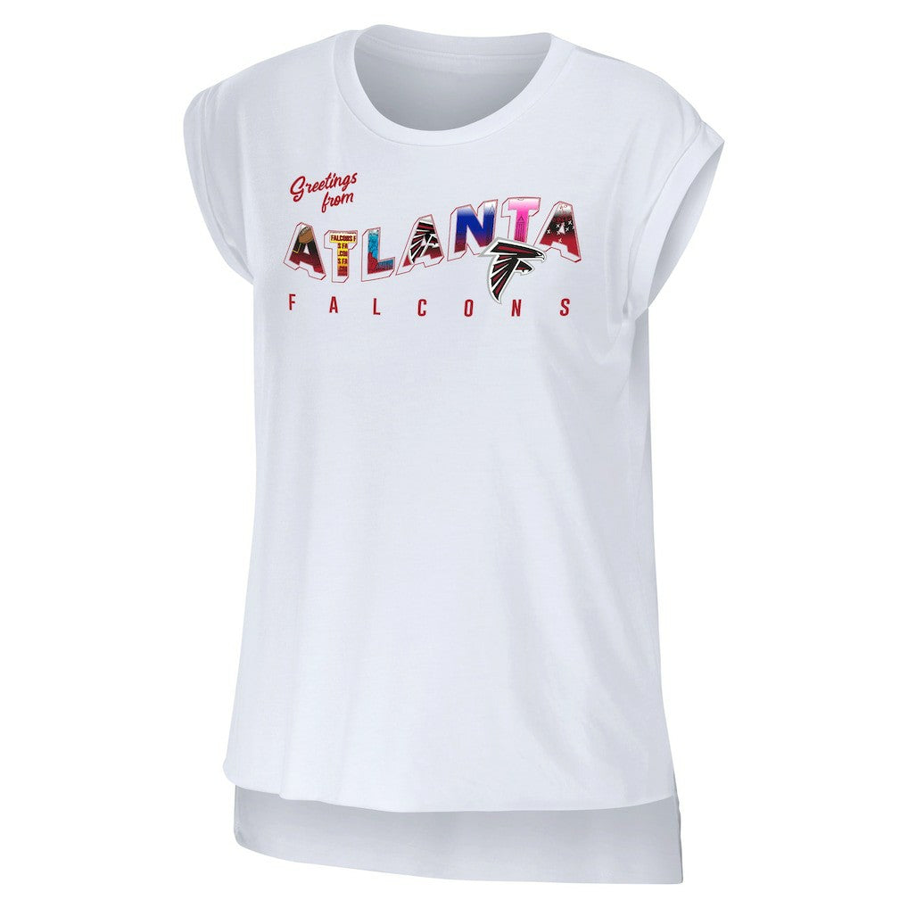 Atlanta Falcons  WEAR by Erin Andrews Women's Greetings From Muscle T-Shirt