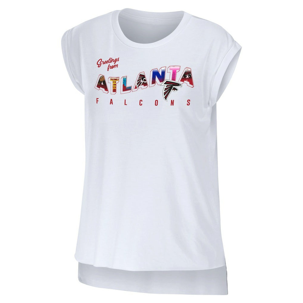 Atlanta Falcons  WEAR by Erin Andrews Women's Greetings From Muscle T-Shirt