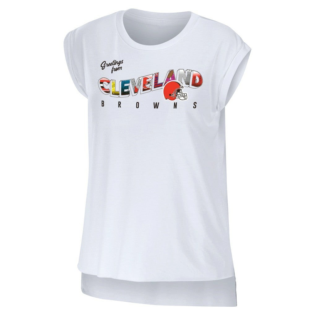Cleveland Browns  WEAR by Erin Andrews Women's Greetings From Muscle T-Shirt