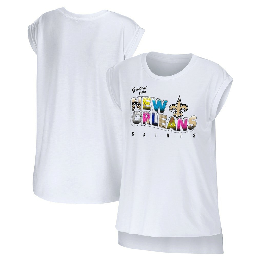 New Orleans Saints  WEAR by Erin Andrews Women's Greetings From Muscle T-Shirt
