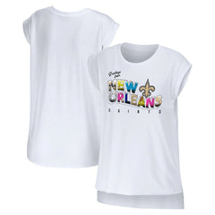 New Orleans Saints  WEAR by Erin Andrews Women's Greetings From Muscle T-Shirt