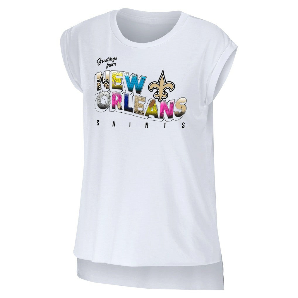 New Orleans Saints  WEAR by Erin Andrews Women's Greetings From Muscle T-Shirt