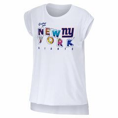 New York Giants  WEAR by Erin Andrews Women's Greetings From Muscle T-Shirt