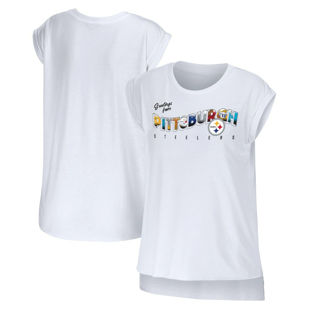 Pittsburgh Steelers  WEAR by Erin Andrews Women's Greetings From Muscle T-Shirt