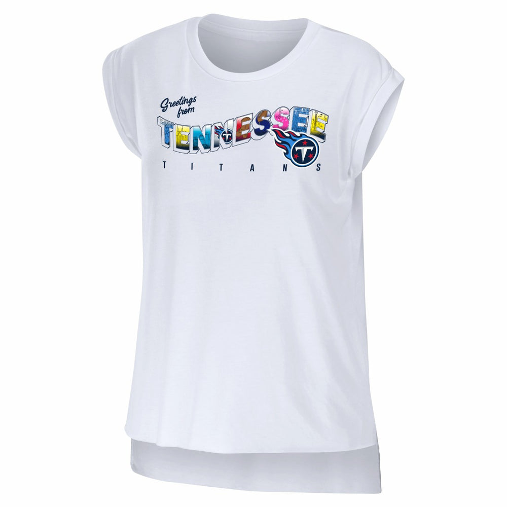 Tennessee Titans  WEAR by Erin Andrews Women's Greetings From Muscle T-Shirt
