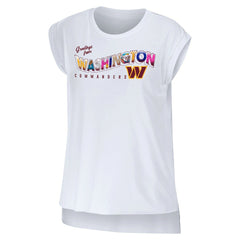 Washington Commanders  WEAR by Erin Andrews Women's Greetings From Muscle T-Shirt