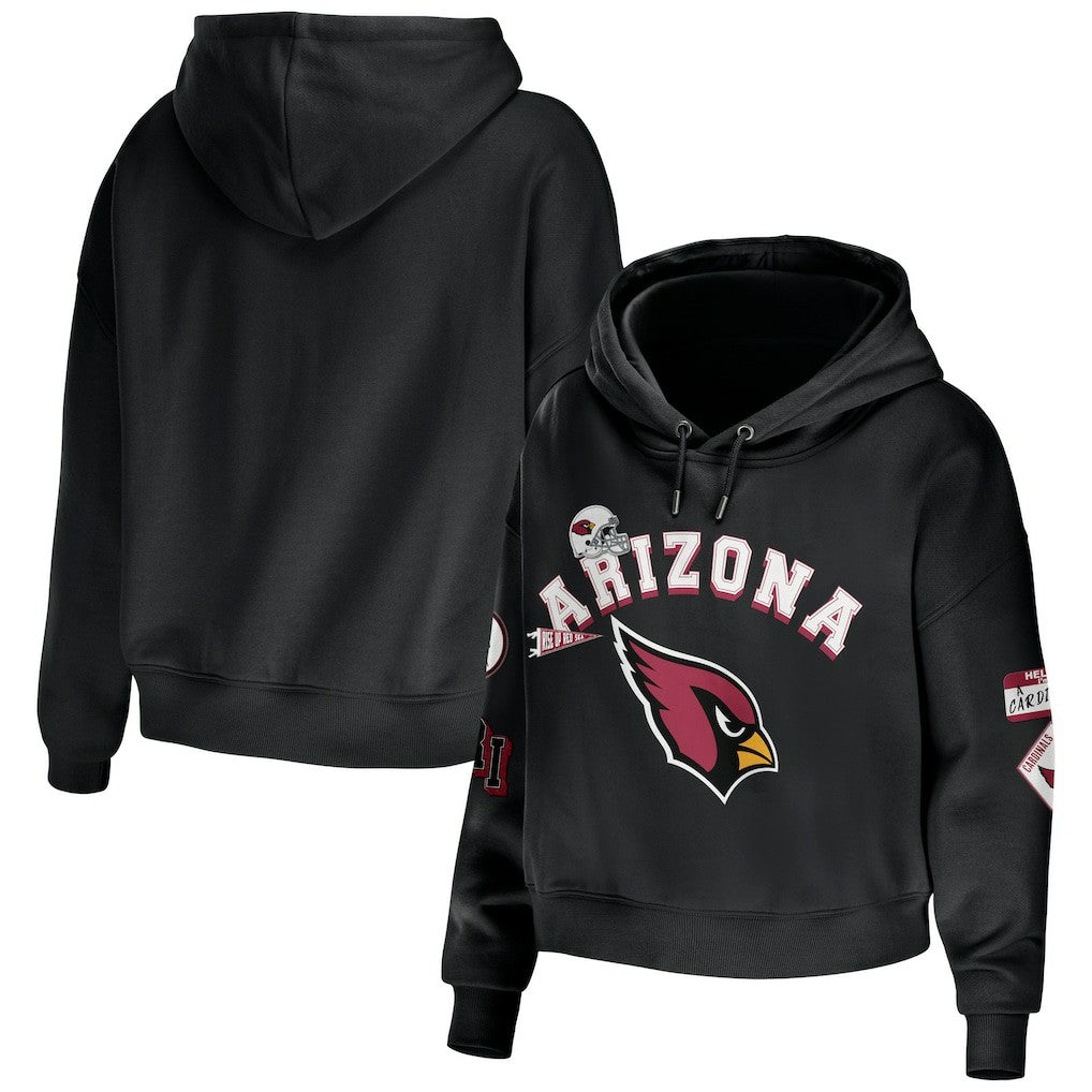 Arizona Cardinals  WEAR by Erin Andrews Women's Modest Cropped Pullover Hoodie