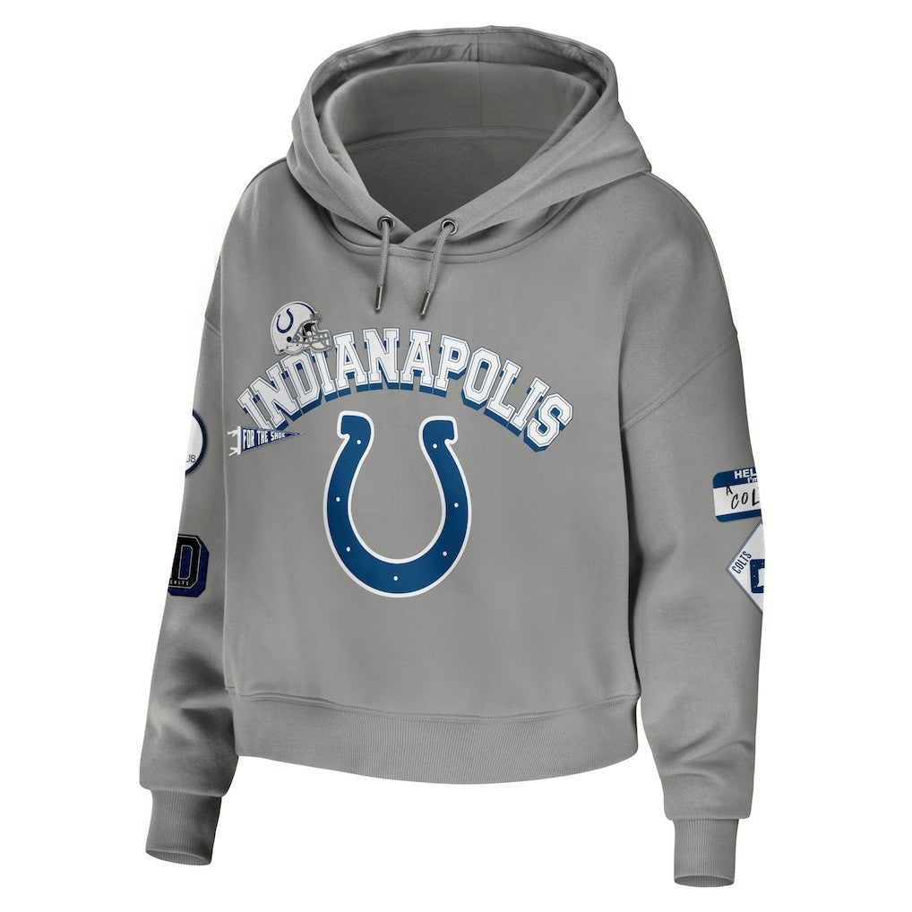 Indianapolis Colts  WEAR by Erin Andrews Women's Modest Cropped Pullover Hoodie