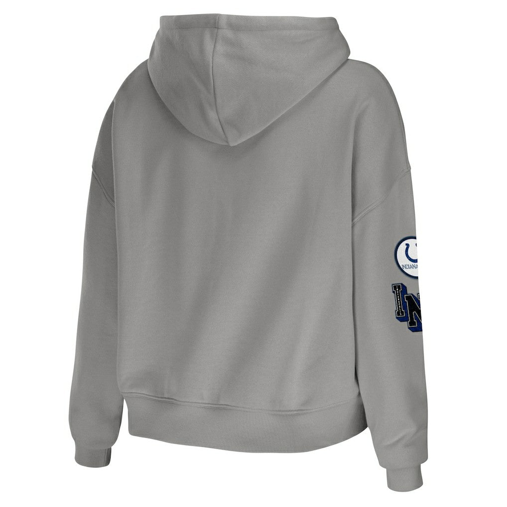Indianapolis Colts  WEAR by Erin Andrews Women's Modest Cropped Pullover Hoodie