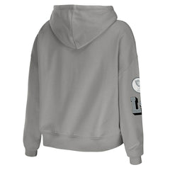 Las Vegas Raiders  WEAR by Erin Andrews Women's Plus Size Modest Cropped Pullover Hoodie