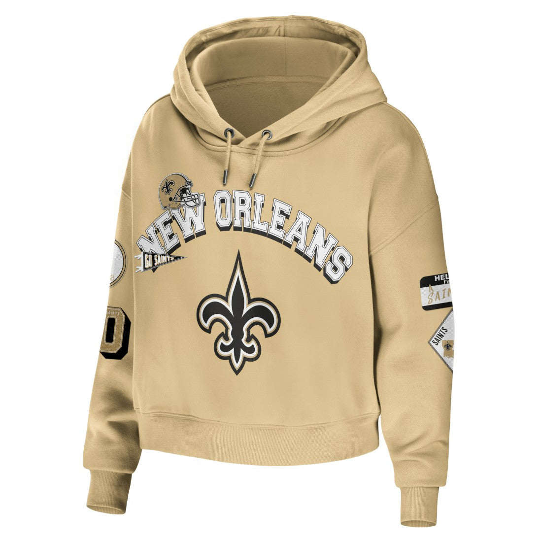 New Orleans Saints  WEAR by Erin Andrews Women's Plus Size Modest Cropped Pullover Hoodie