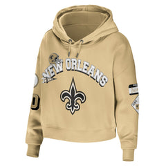 New Orleans Saints  WEAR by Erin Andrews Women's Plus Size Modest Cropped Pullover Hoodie