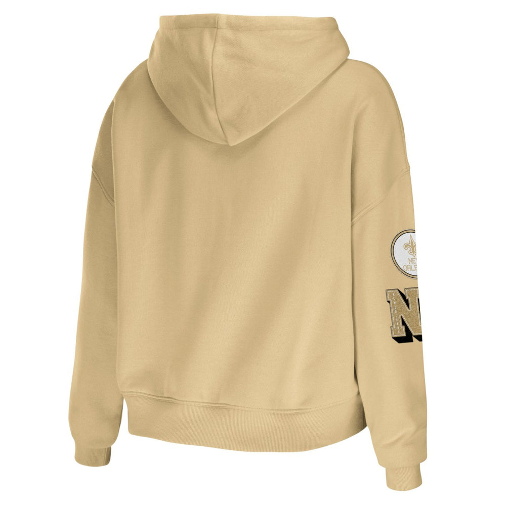 New Orleans Saints  WEAR by Erin Andrews Women's Plus Size Modest Cropped Pullover Hoodie