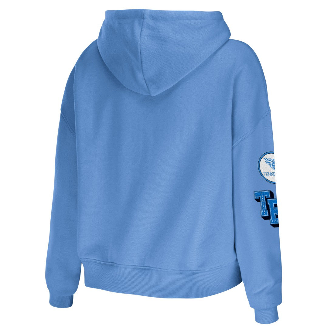 Tennessee Titans  WEAR by Erin Andrews Women's Plus Size Modest Cropped Pullover Hoodie