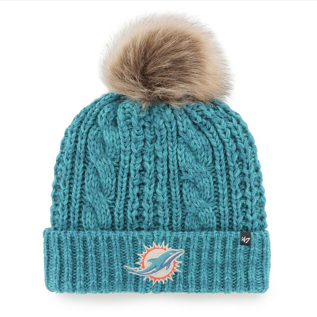 Miami Dolphins 47 brand '47 Women's Meeko Cuffed Knit Hat with Pom