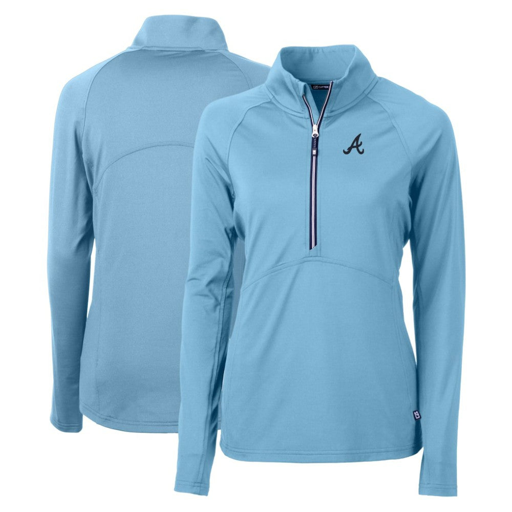 Atlanta Braves Cutter & Buck Women's Adapt Eco Knit Stretch Recycled Half-Zip Pullover Top | MLB US