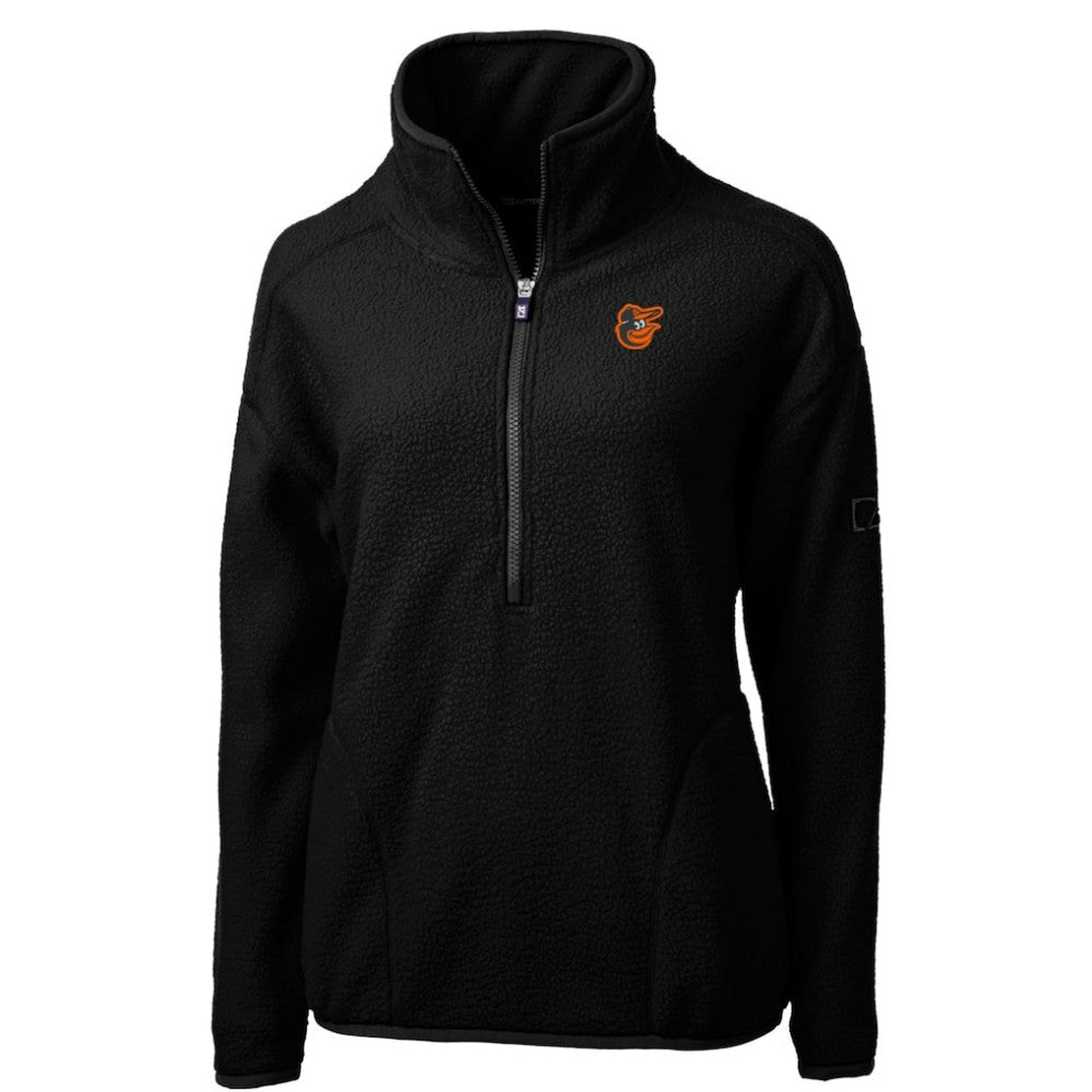 Baltimore Orioles Cutter & Buck Women's Cascade Eco Sherpa Fleece Quarter-Zip Pullover Jacket | MLB Discount