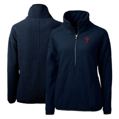 Philadelphia Phillies Cutter & Buck Women's Cascade Eco Sherpa Fleece Quarter-Zip Pullover Jacket | MLB US