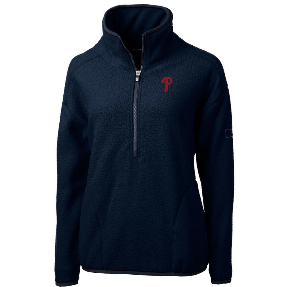 Philadelphia Phillies Cutter & Buck Women's Cascade Eco Sherpa Fleece Quarter-Zip Pullover Jacket | MLB US