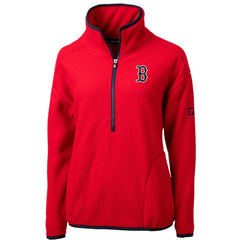 Boston Red Sox Cutter & Buck Women's Cascade Eco Sherpa Fleece Quarter-Zip Pullover Jacket | MLB Shop