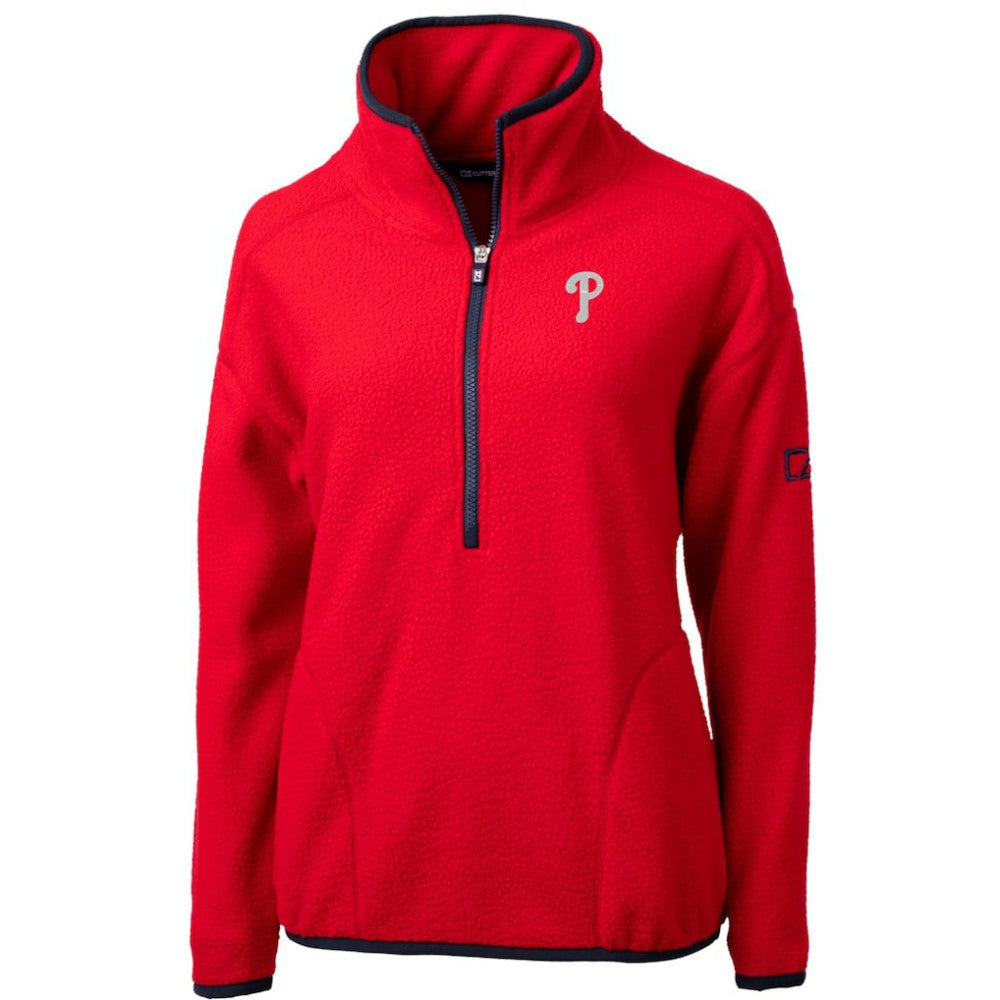 Philadelphia Phillies Cutter & Buck Women's Cascade Eco Sherpa Fleece Quarter-Zip Pullover Jacket | MLB US