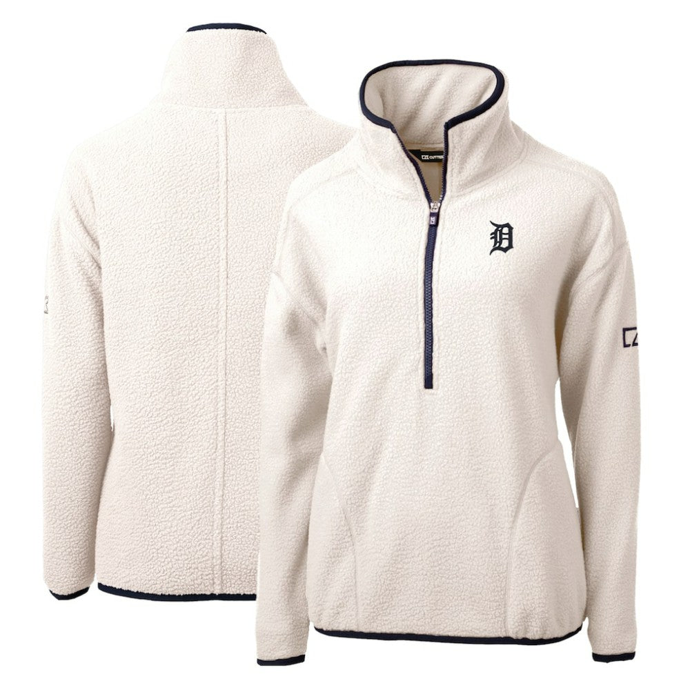 Detroit Tigers Cutter & Buck Women's Cascade Eco Sherpa Fleece Quarter-Zip Pullover Jacket | MLB Discount