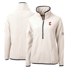 Cleveland Guardians Cutter & Buck Women's Cascade Eco Sherpa Fleece Quarter-Zip Pullover Jacket | MLB Discount