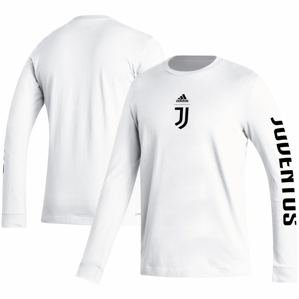 Juventus Team Crest Long Sleeve T-Shirt White - Adidas