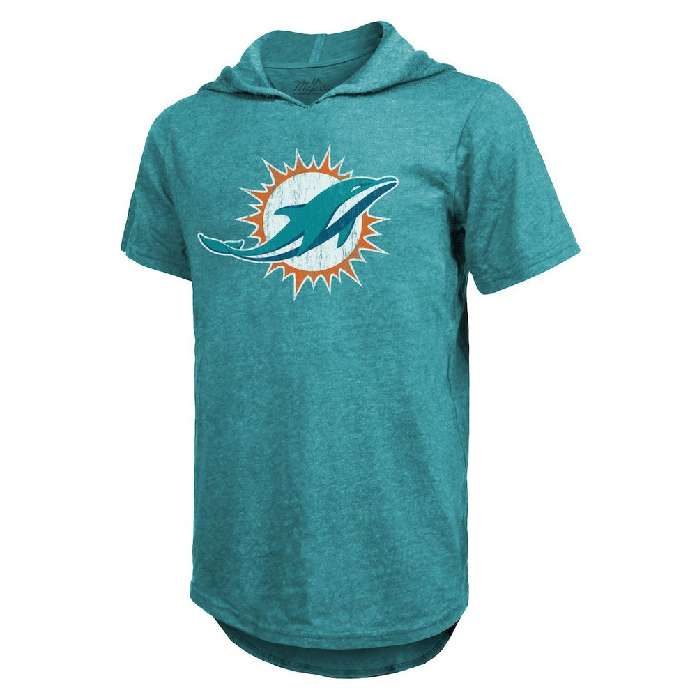Miami Dolphins  Tyreek Hill  Majestic Threads Player Name & Number Short Sleeve Hoodie T-Shirt