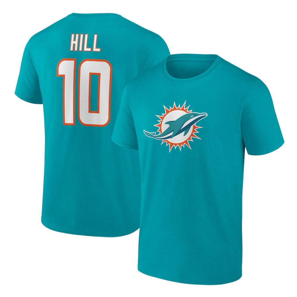 Miami Dolphins Fanatics Tyreek Hill  Player Icon Name & Number T-Shirt