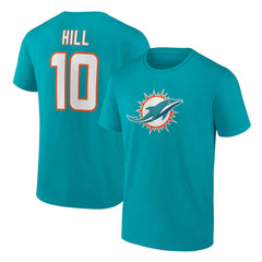 Miami Dolphins Fanatics Tyreek Hill  Player Icon Name & Number T-Shirt