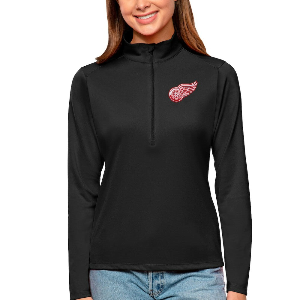 Detroit Red Wings Antigua Women's Tribute Quarter-Zip Pullover Top Discount