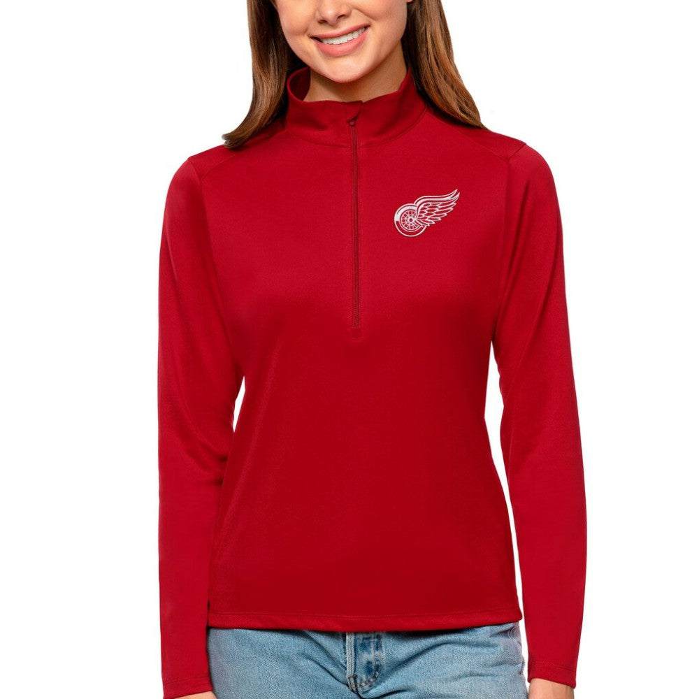 Detroit Red Wings Antigua Women's Tribute Quarter-Zip Pullover Top Discount