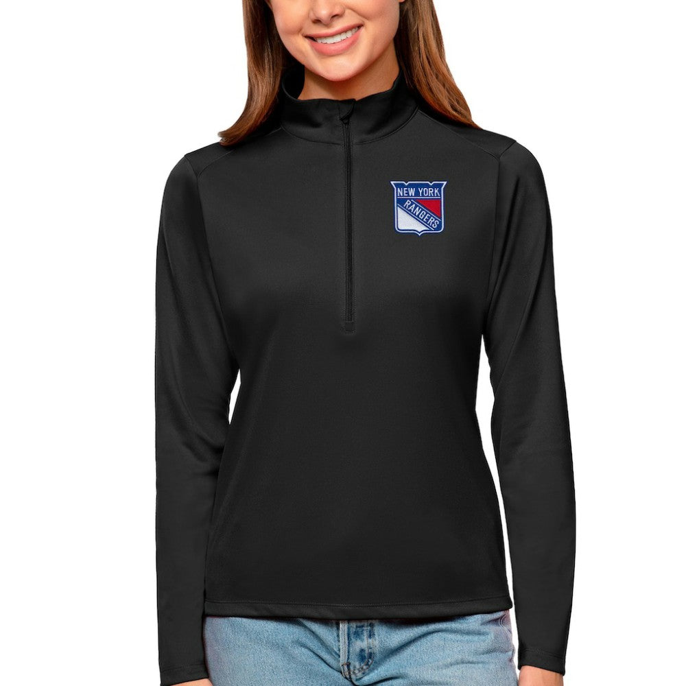 New York Rangers Antigua Women's Tribute Quarter-Zip Pullover Top Online