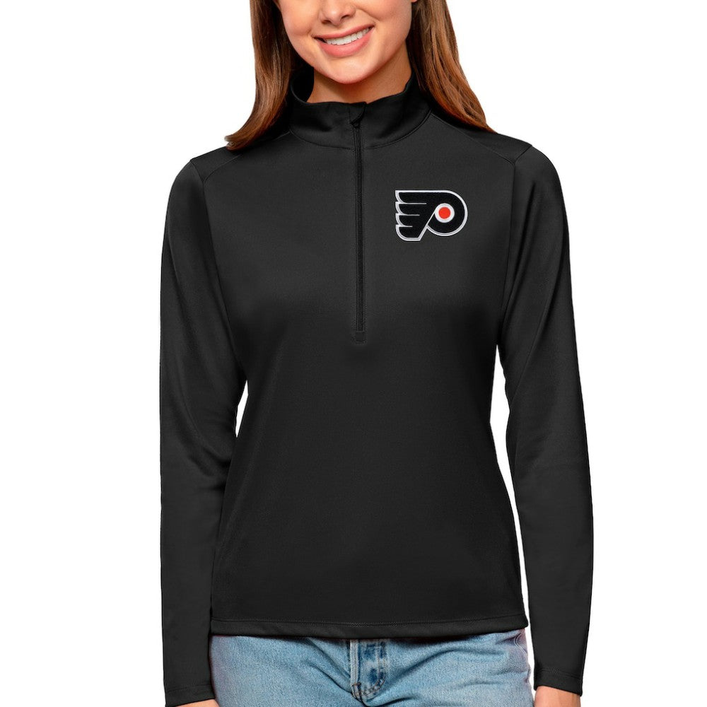 Philadelphia Flyers Antigua Women's Tribute Quarter-Zip Pullover Top For Sale