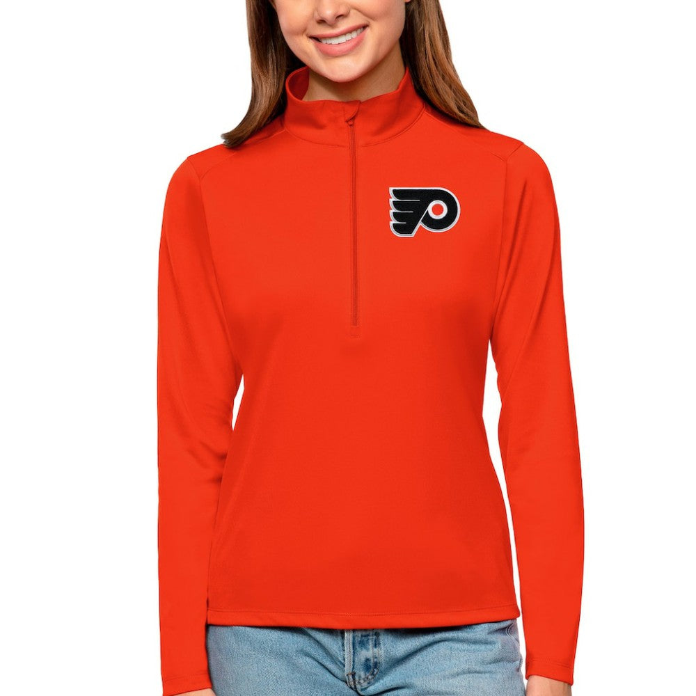 Philadelphia Flyers Antigua Women's Tribute Quarter-Zip Pullover Top For Sale