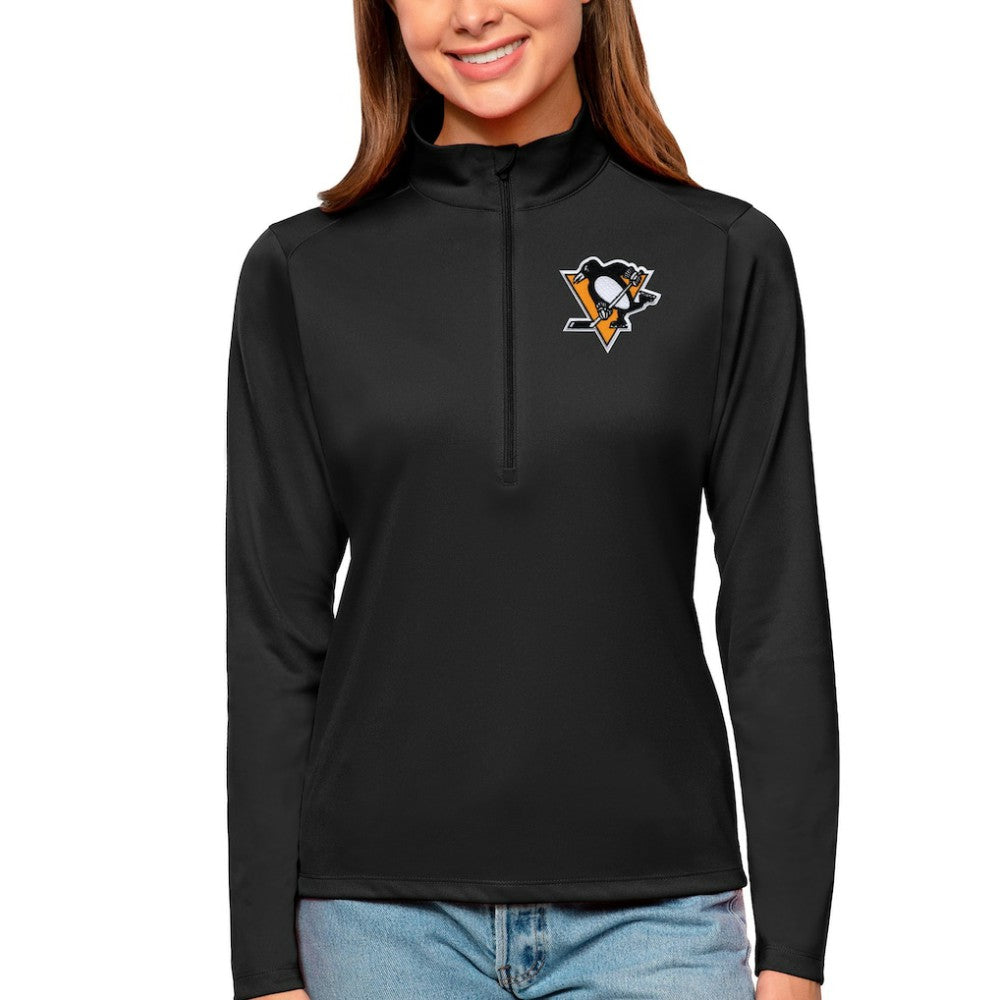 Pittsburgh Penguins Antigua Women's Tribute Quarter-Zip Pullover Top Online