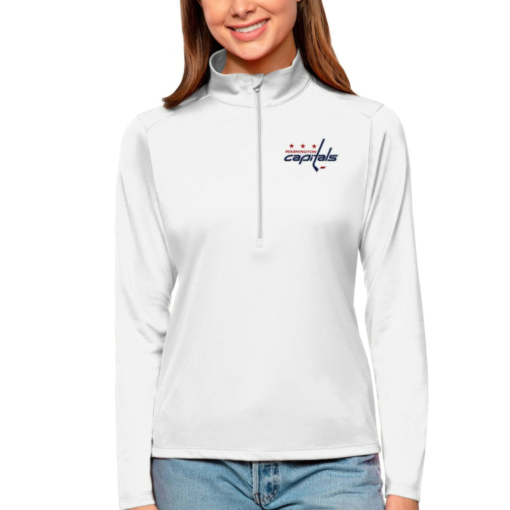 Washington Capitals Antigua Women's Tribute Quarter-Zip Pullover Top Outlet
