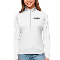 Washington Capitals Antigua Women's Tribute Quarter-Zip Pullover Top Outlet
