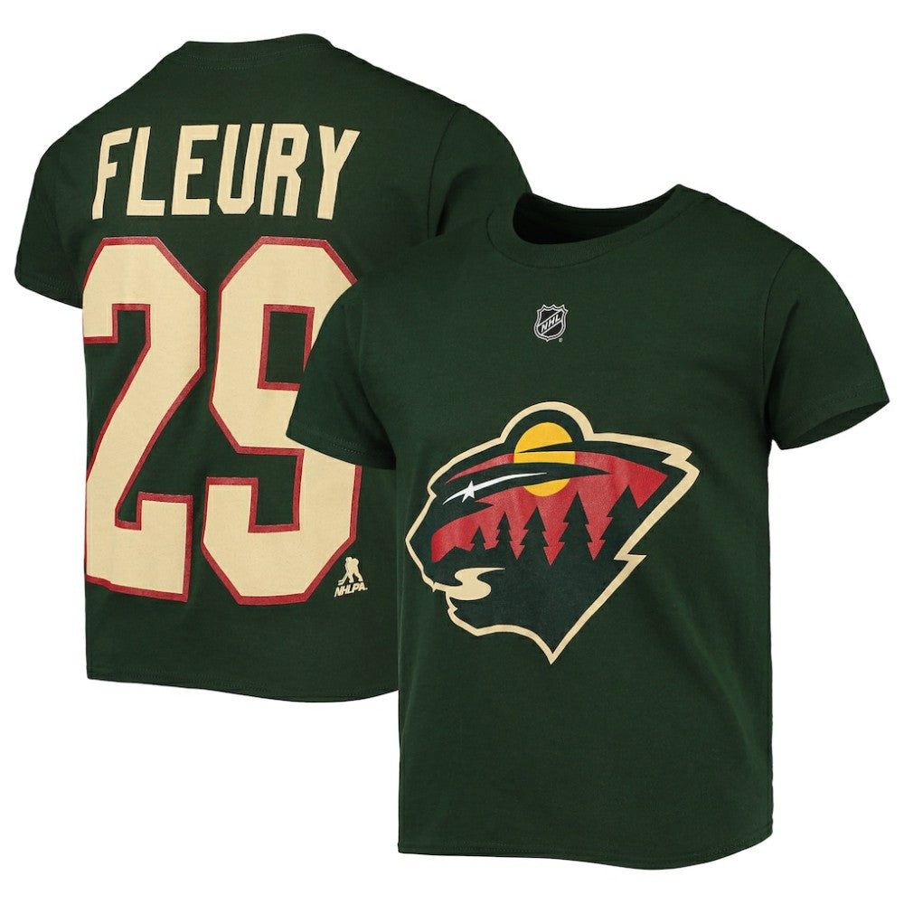 Marc-Andre Fleury Minnesota Wild Youth Player Name & Number T-Shirt Outlet