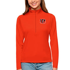Cincinnati Bengals  Antigua Women's Tribute Half-Zip Top